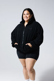 BRUSHED FLEECE JUMPER ONYX