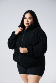 BRUSHED FLEECE JUMPER ONYX