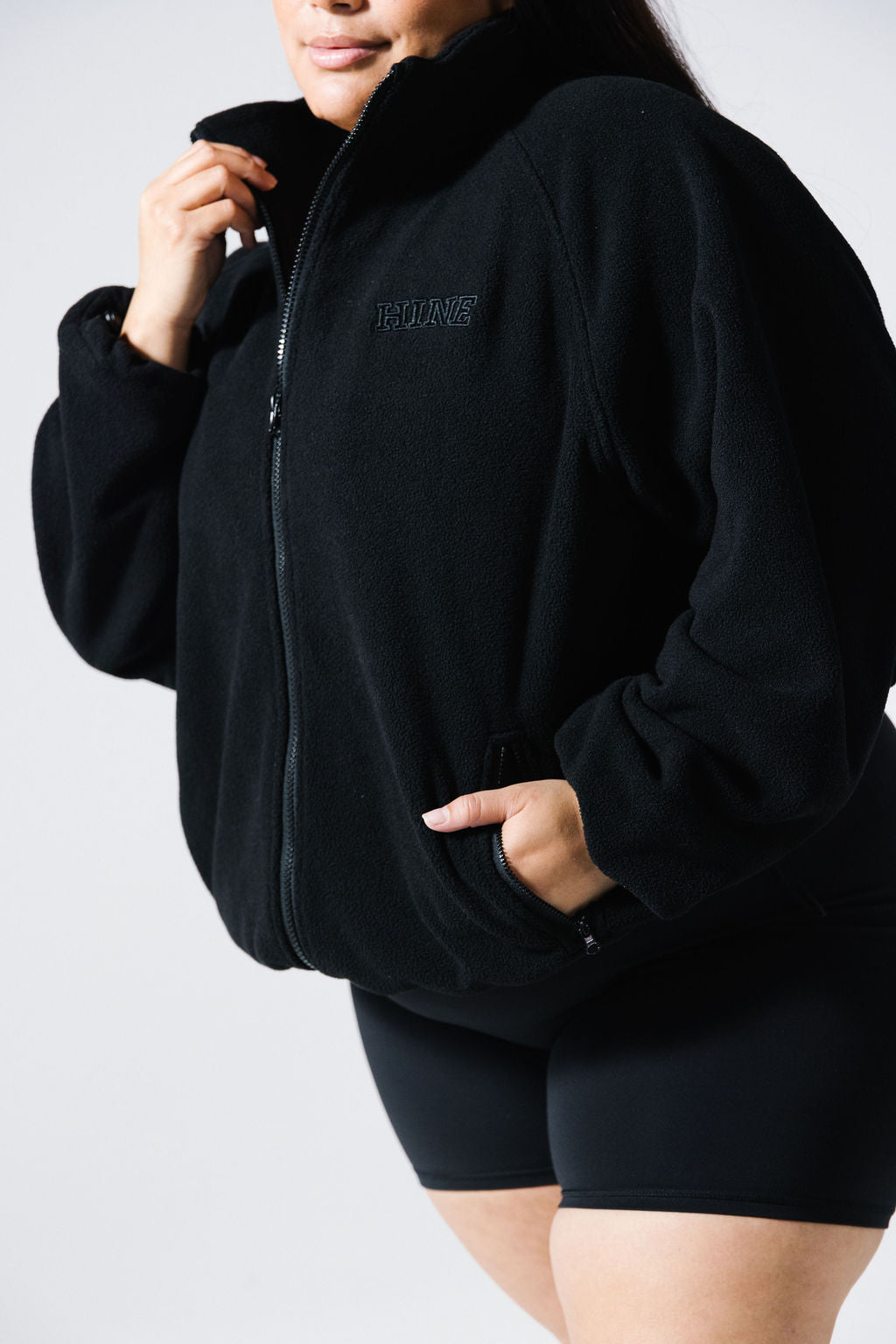 BRUSHED FLEECE JUMPER ONYX