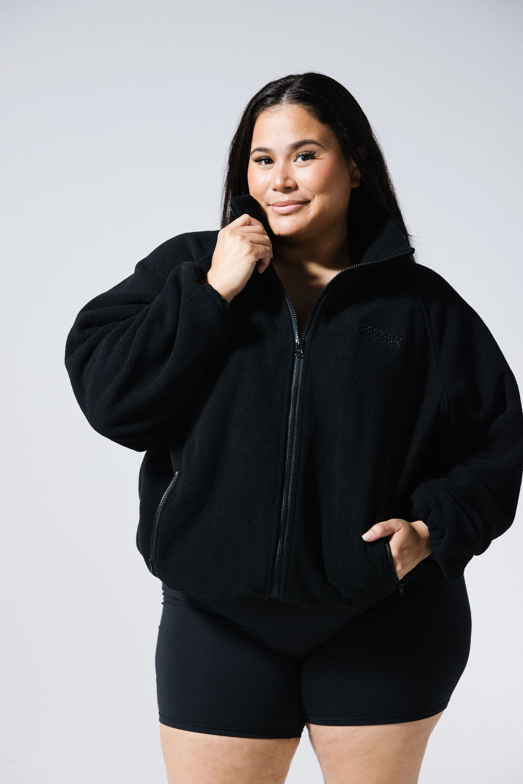 BRUSHED FLEECE JUMPER ONYX