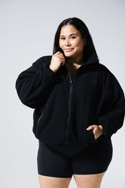 BRUSHED FLEECE JUMPER ONYX