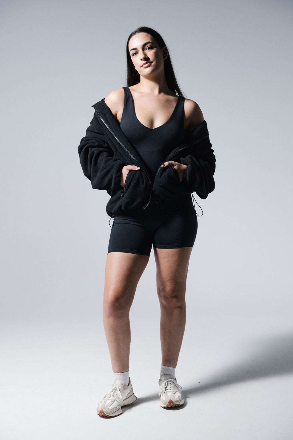 BRUSHED FLEECE JUMPER ONYX