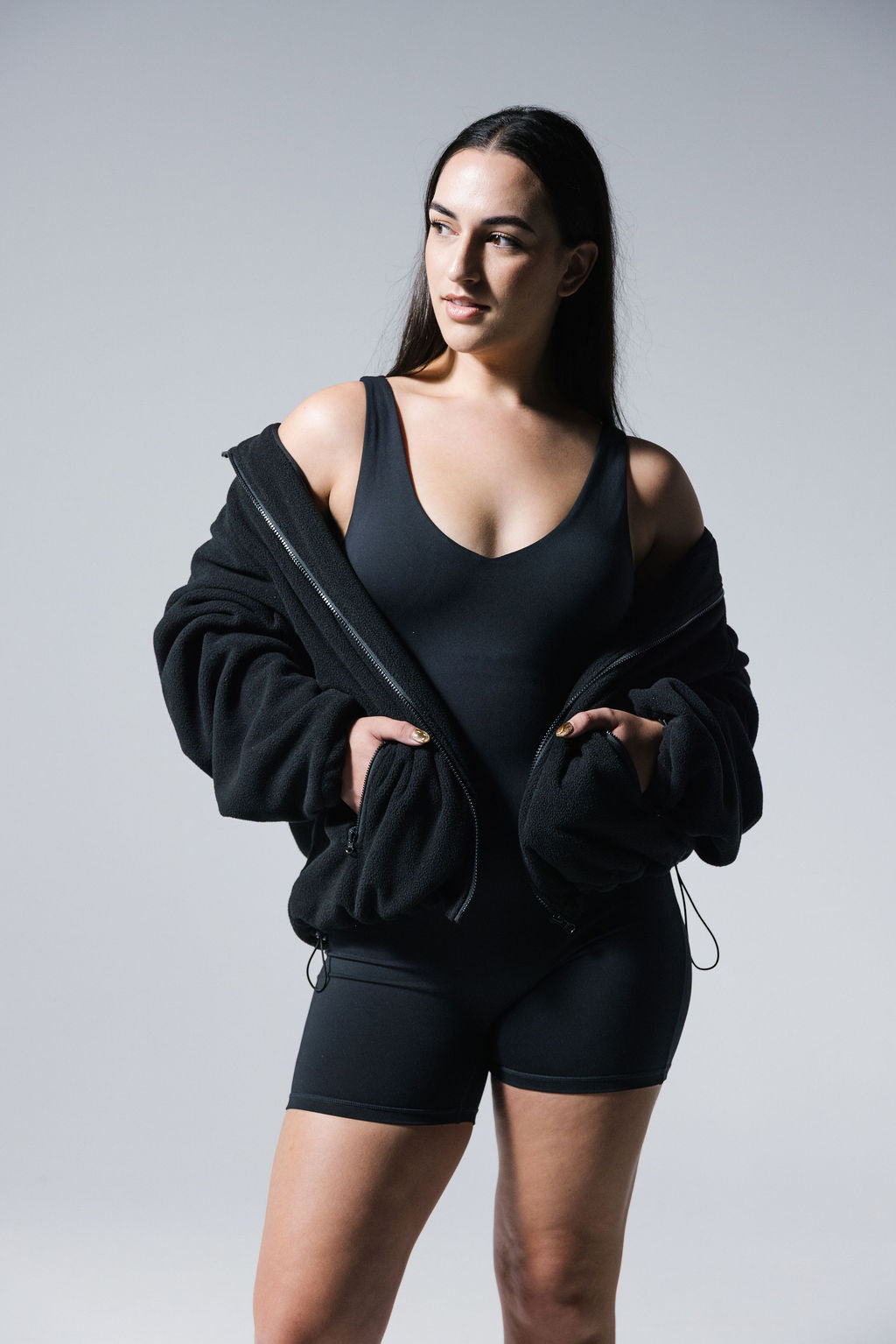 BRUSHED FLEECE JUMPER ONYX