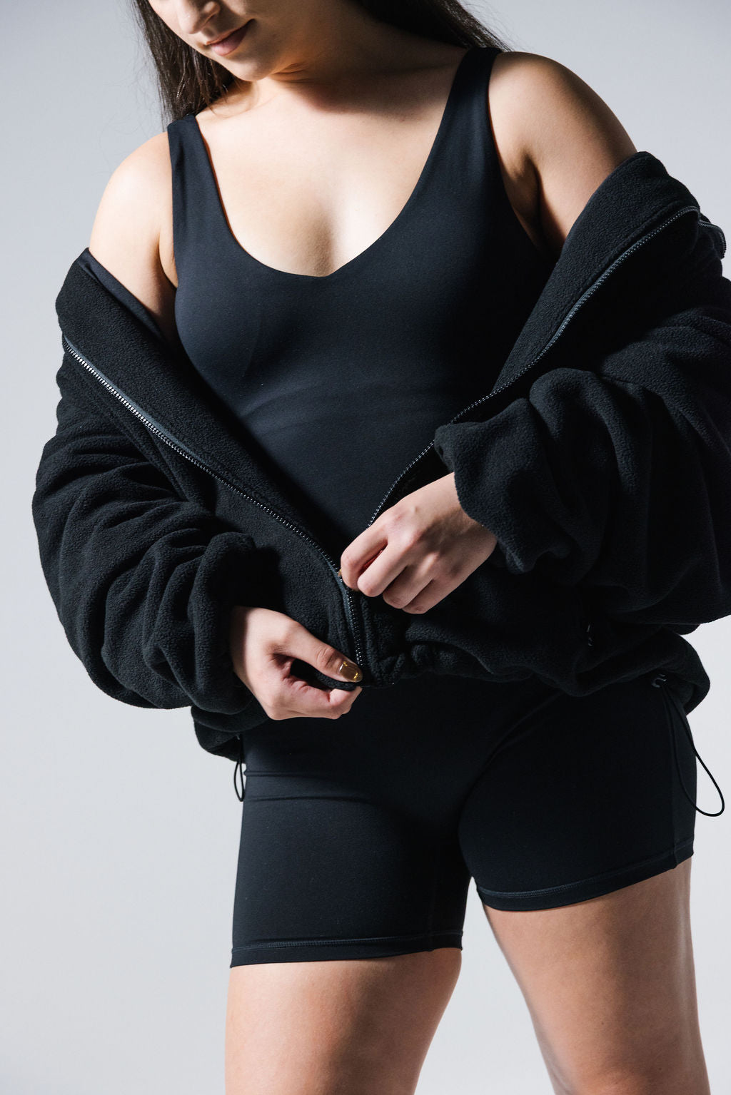 BRUSHED FLEECE JUMPER ONYX